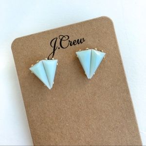 Jcrew edgy triangle milky mint earrings